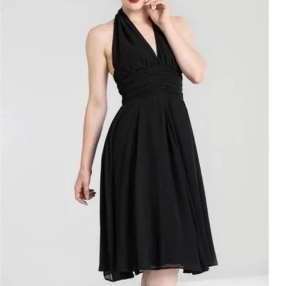 Harold’s Women’s Mini Dress Size 10 Black 100% Silk Marilyn Style Cocktail - Picture 3 of 15